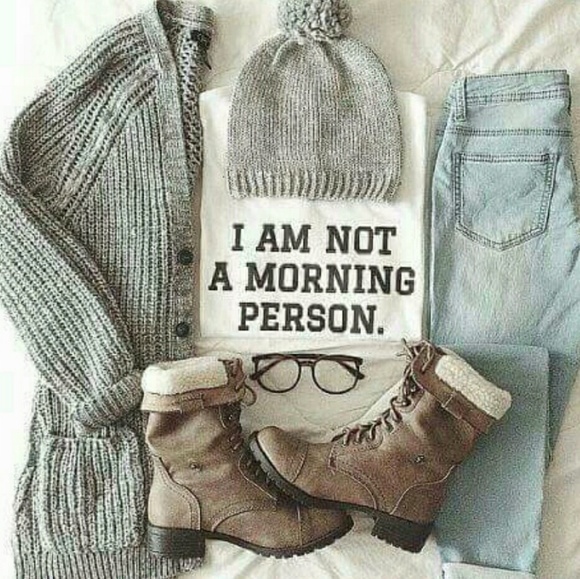 Twang Boutique Tops - Not A Morning Person Tee Shirt Graphic Top